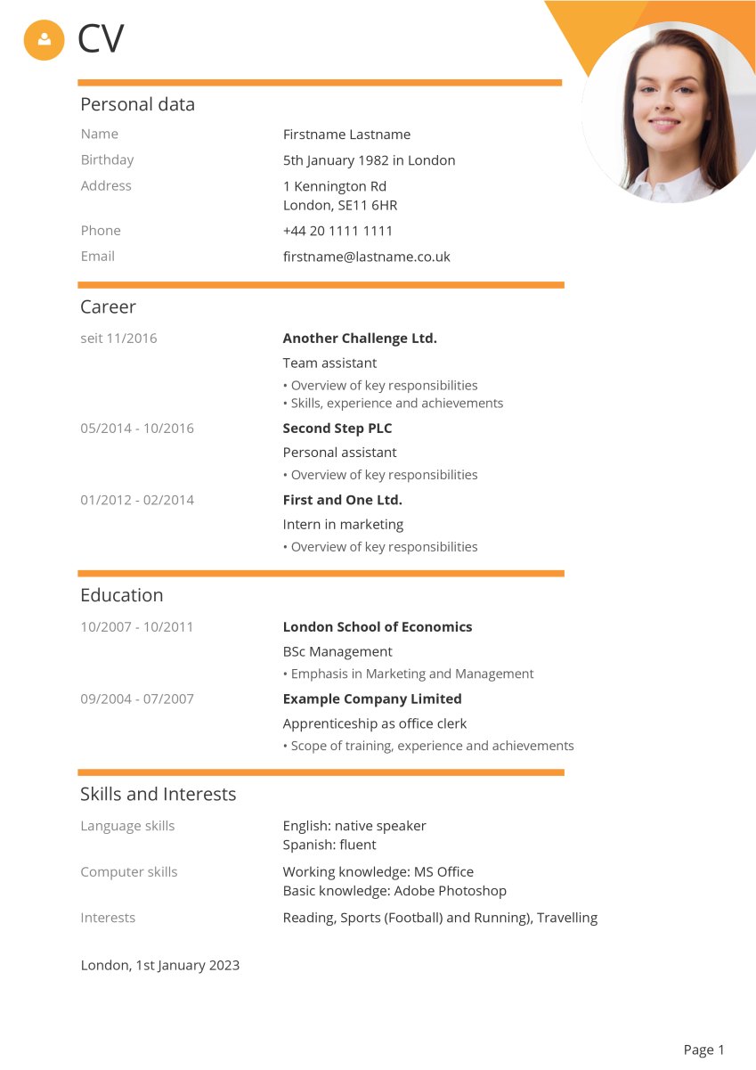 Creative CV Example for Creative CV