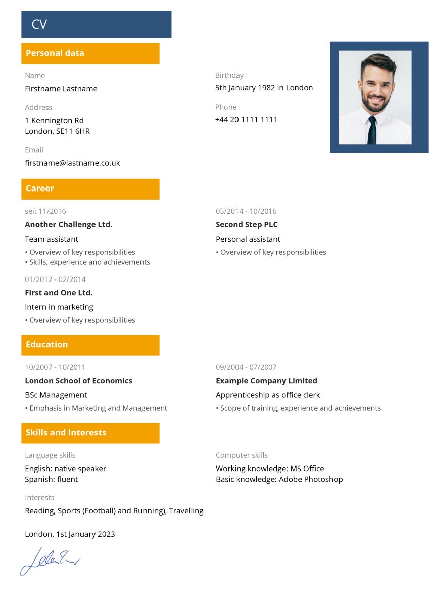 Latest CV Example for Latest CV